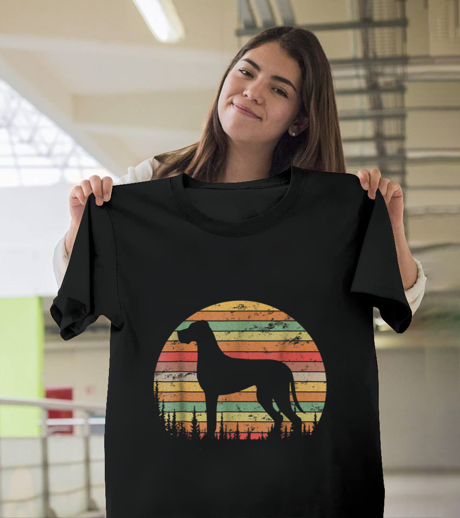 Vintage Retro Great Dane Dog Silhouette for T-Shirt