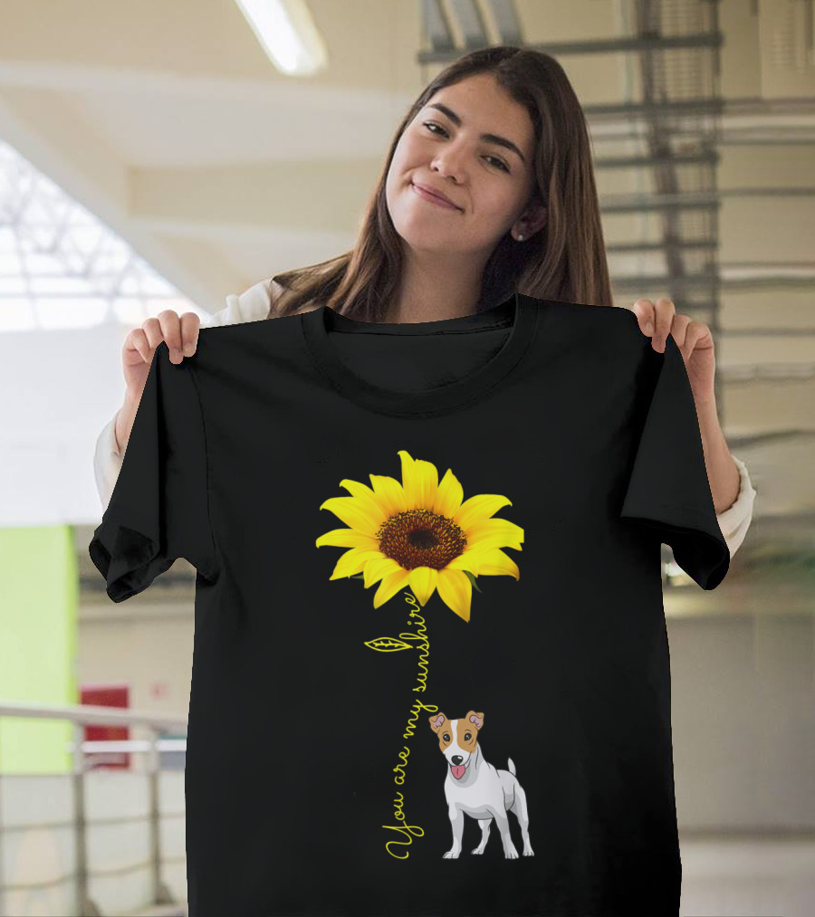 You Are My Sunshine Sunflower Jack Russell T-Shirt