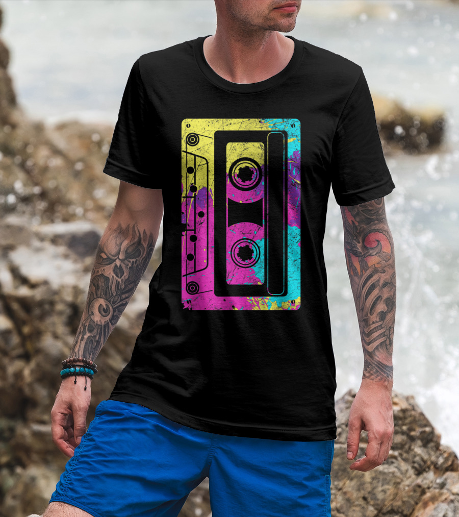 Cassette Tape Mixtape Music 80s And 90s Retro Colorful T-Shirt