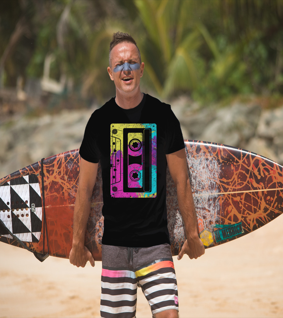 Cassette Tape Mixtape Music 80s And 90s Retro Colorful T-Shirt