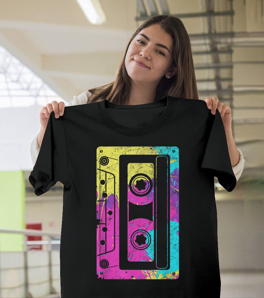 Cassette Tape Mixtape Music 80s And 90s Retro Colorful T-Shirt