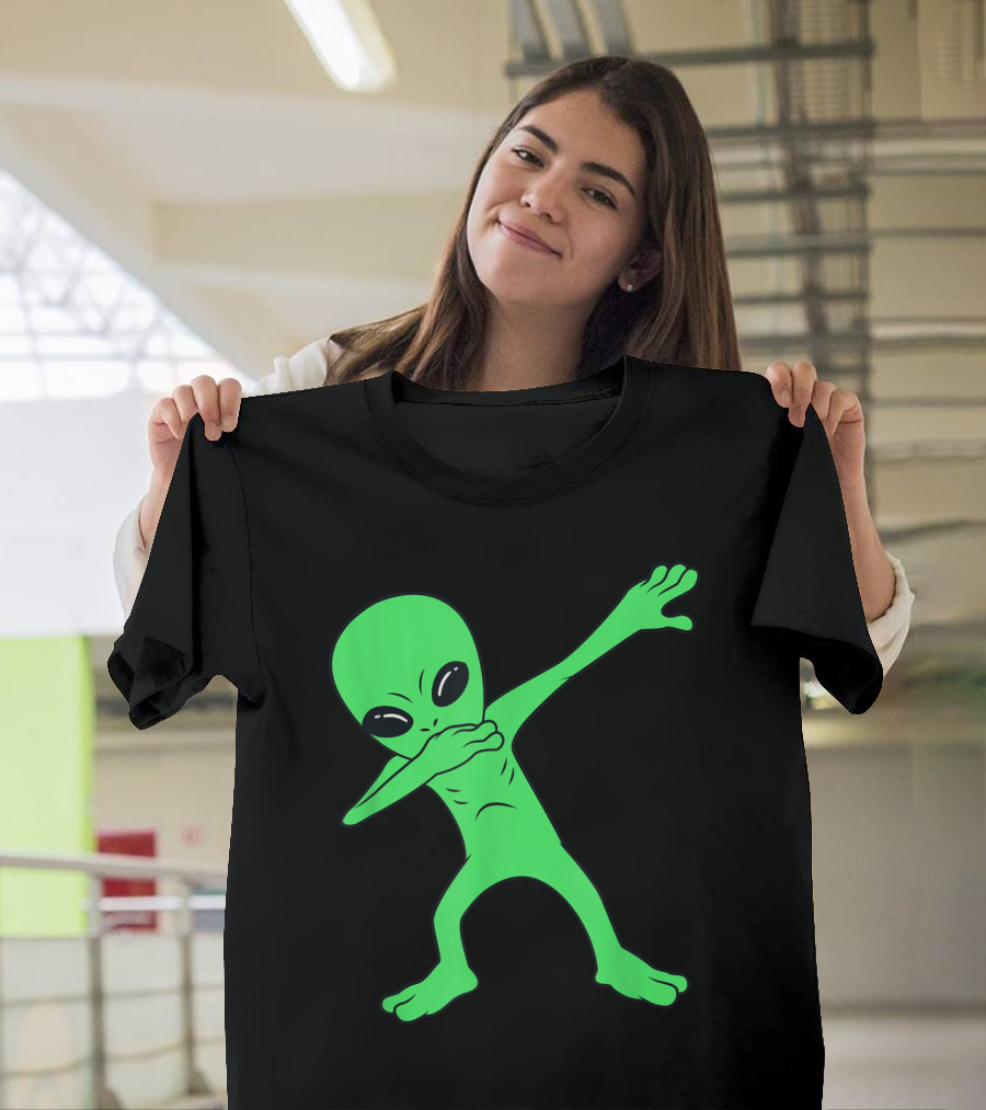 Dabbing Alien Halloween Funny Dab Pose Extraterrestrial Dance T-Shirt