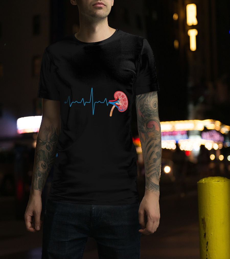 Dialysis Technician Nurse Kidney Heartbeat Pulse EKG Line T-Shirt