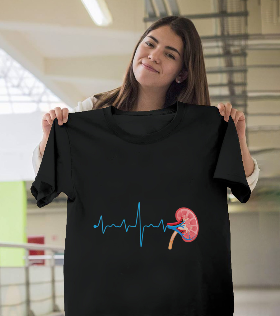 Dialysis Technician Nurse Kidney Heartbeat Pulse EKG Line T-Shirt