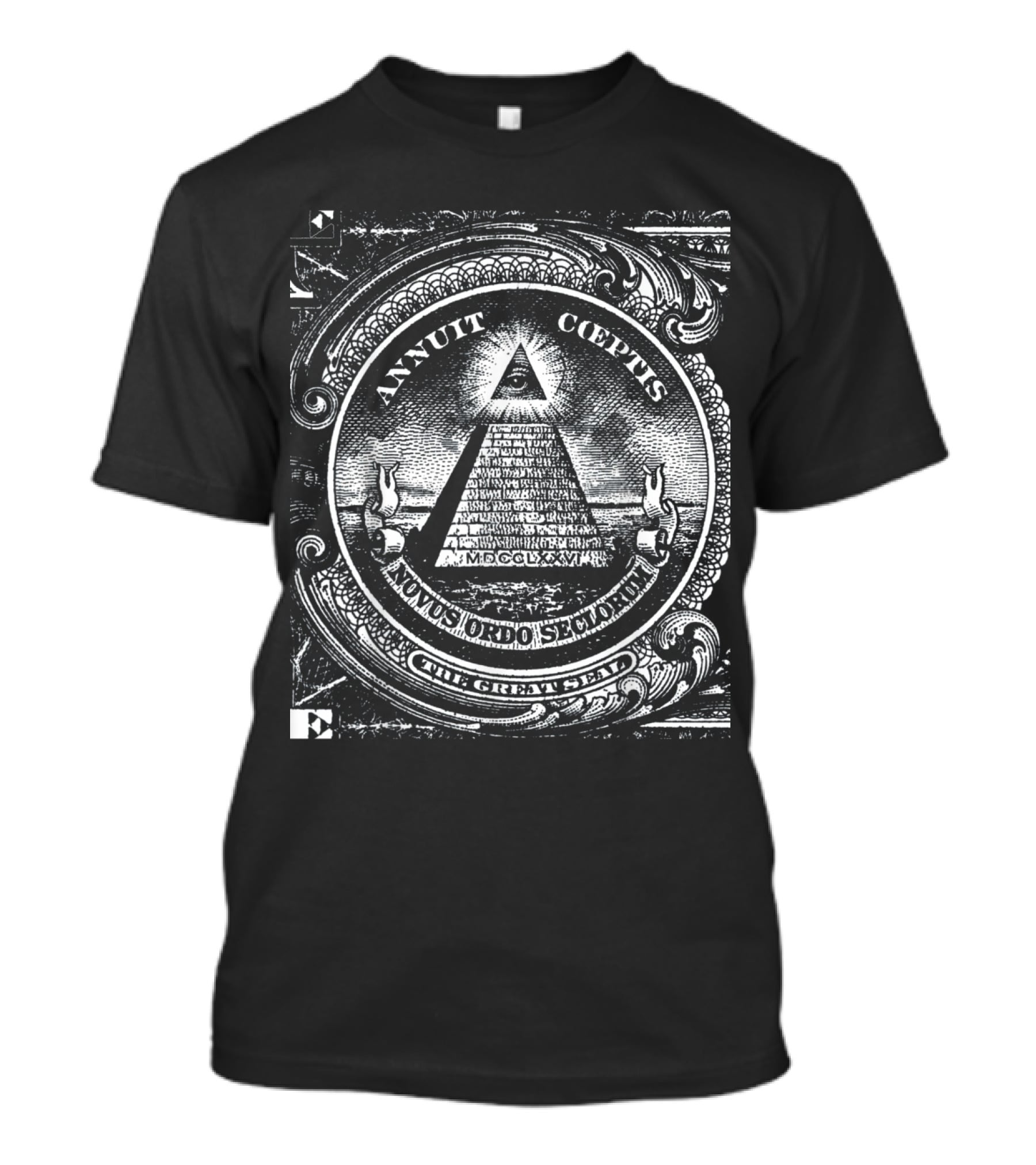 Annuit Coeptis Novus Ordo Seclorum The Great Seal Dollar Pyramid T-Shirt