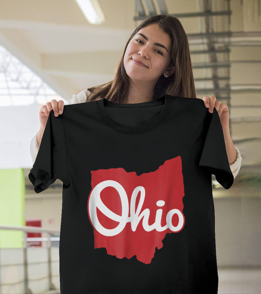 Ohio Home Script Ohio Map T-Shirt