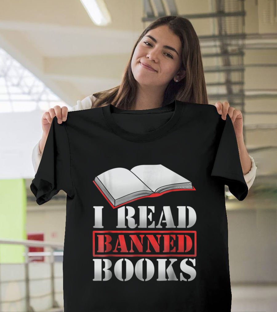 I Read Banned Books Open Book Icon Novelty Readers T-Shirt