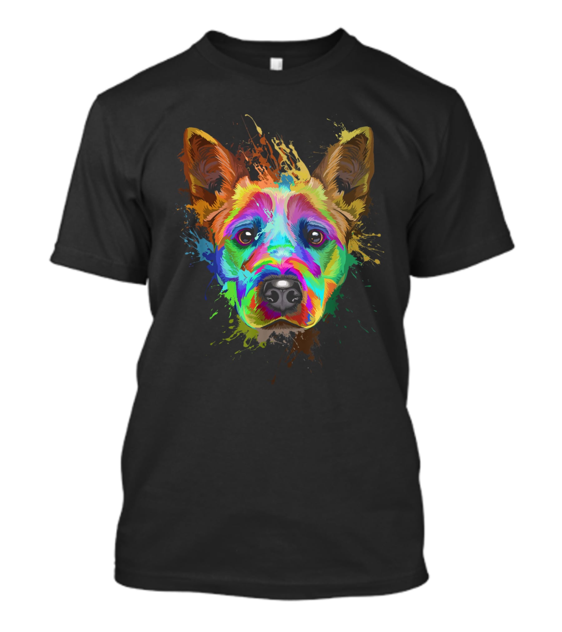 Vibrant Splash Art Blue Heeler Cattle T-Shirt