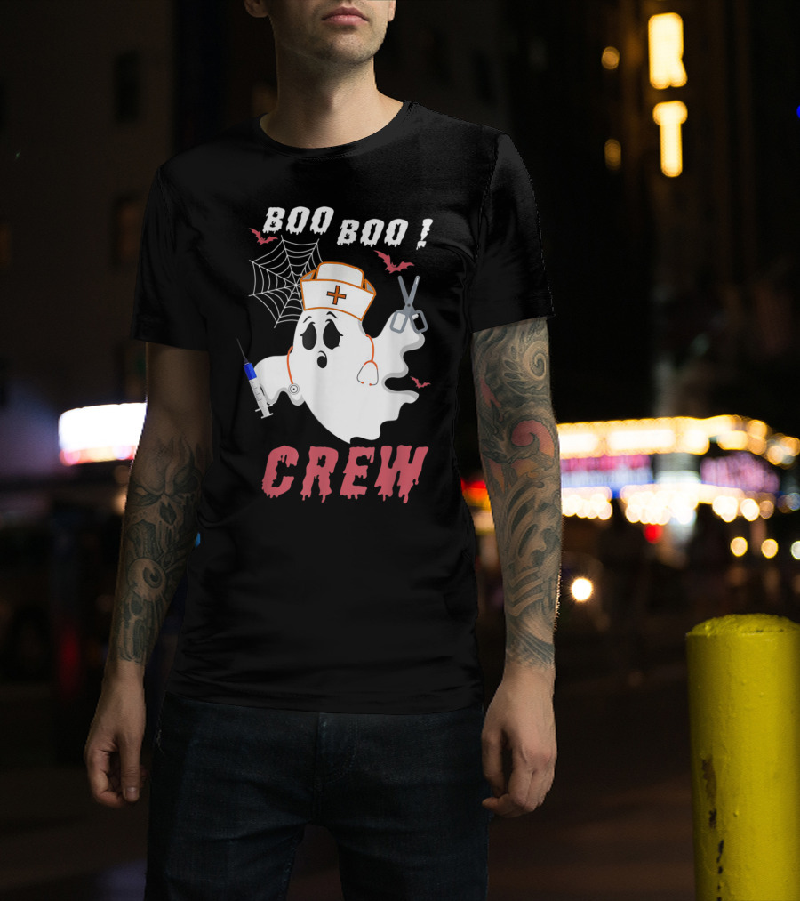 Boo Boo Crew Nurse Ghost Halloween Nurse Costume T-Shirt