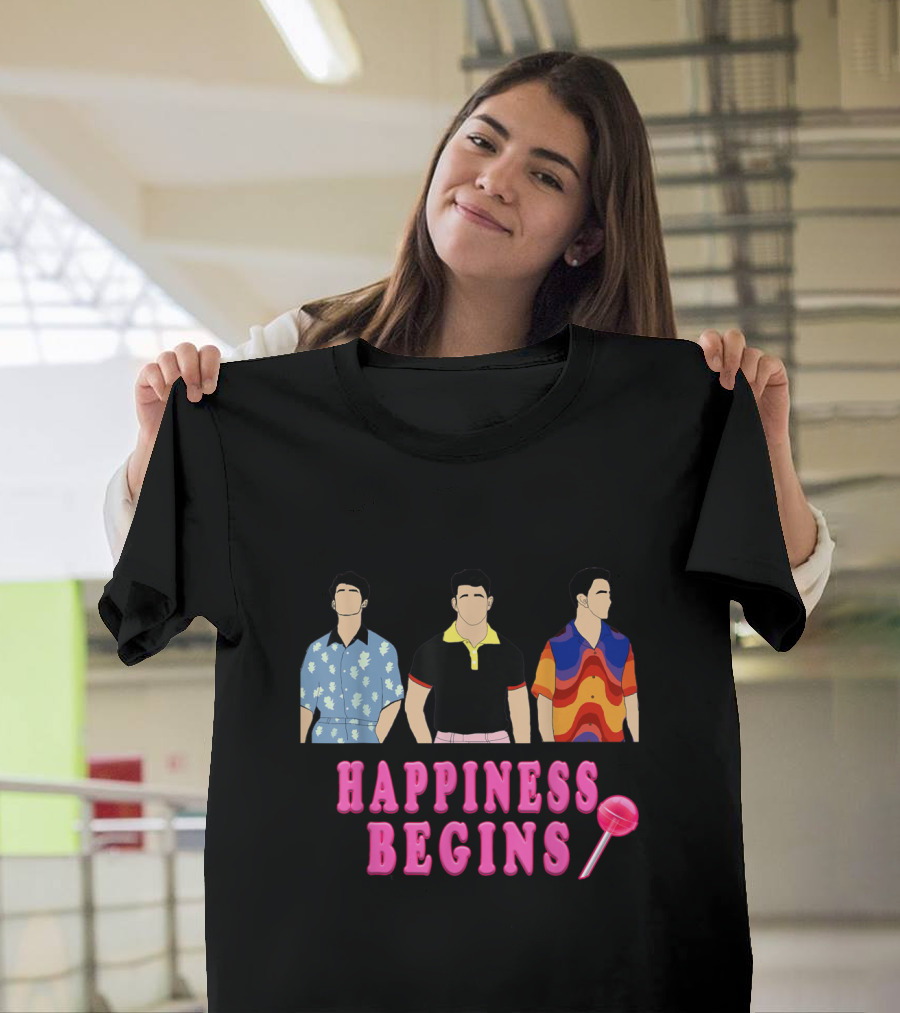 Happiness Begins Love Jonas Cool Happiness Brothers T-Shirt