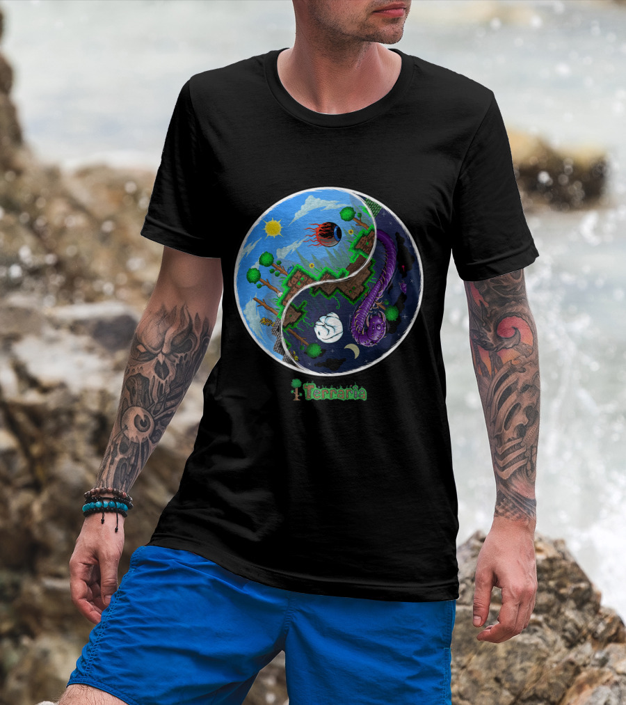 Terraria Night And Day Ying Yang Adventure T-Shirt