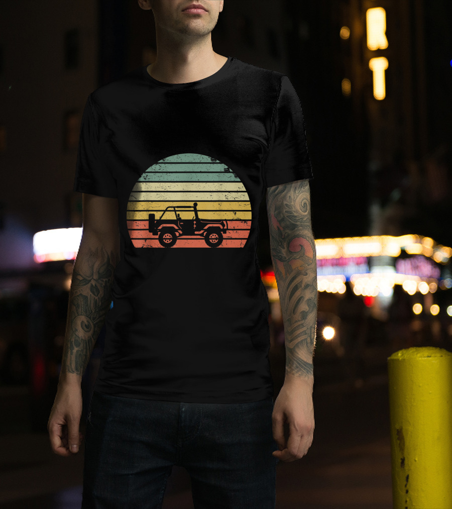Vintage 70s Sunset Off Road Jeep Adventure T-Shirt