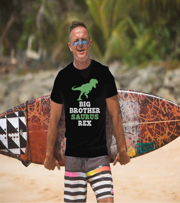 Big Brother Saurus Rex Dinosaur Silhouette Fun T-Shirt