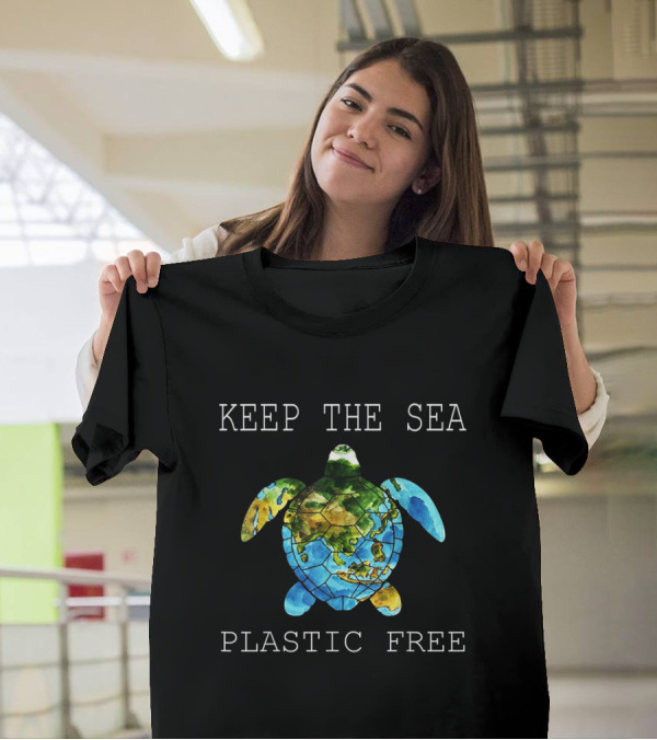 KEEP THE SEA PLASTIC FREE TURTLE MAP T-Shirt