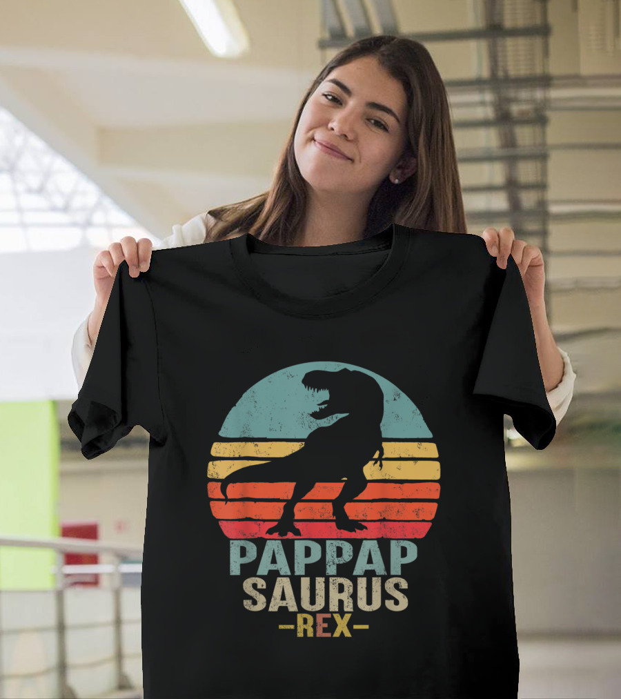 Pappapsaurus Rex T-Rex Dinosaur Retro Vintage T-Shirt