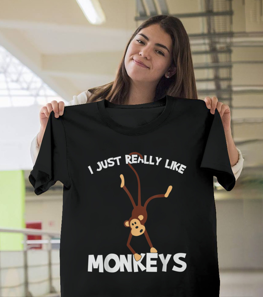 I Just Really Like Monkeys Playful Monkey Handstand T-Shirt