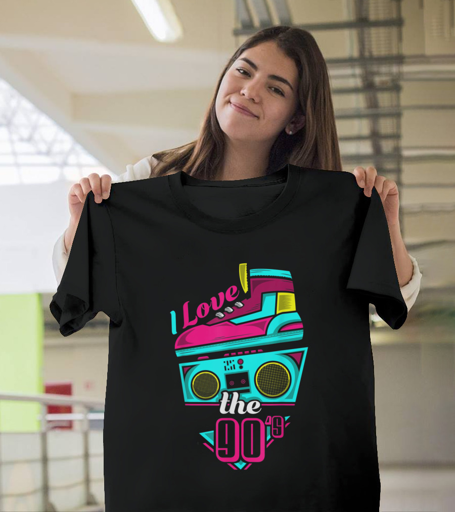 I Love the 90s Boombox and Sneaker Retro Party T-Shirt