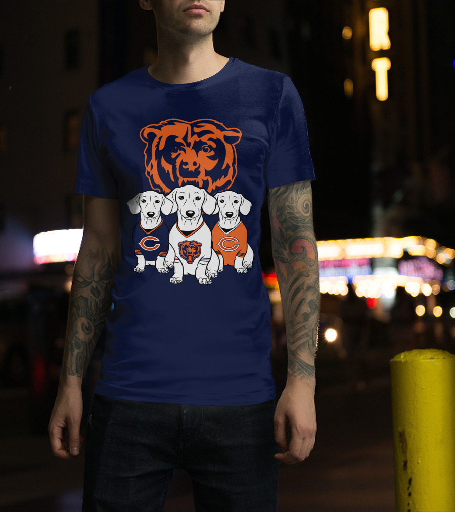 Chicago Bears Pet Lover Dachshund Dogs Football T-Shirt