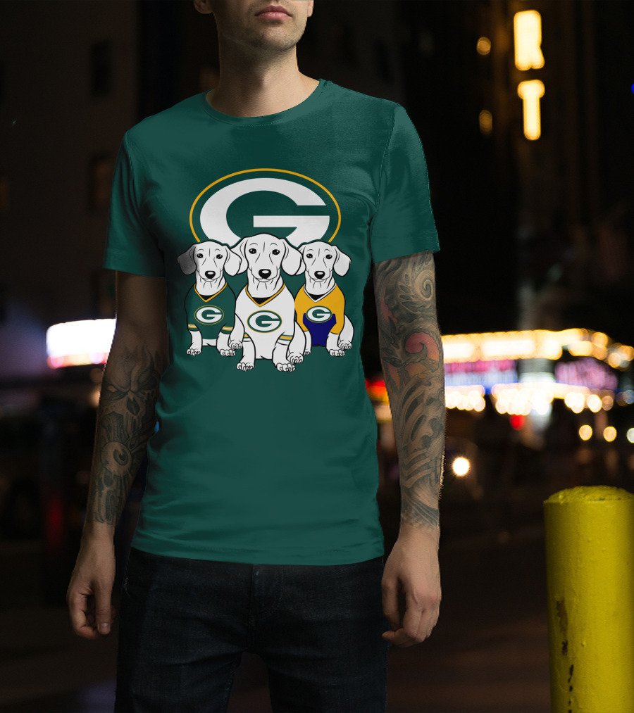 Green Bay Packers Pet Lover Dachshund Dogs Football T-Shirt