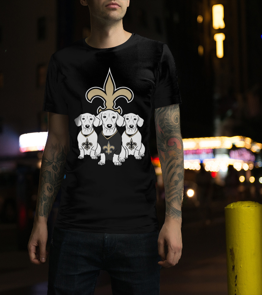 New Orleans Saints Dachshund Dogs Football T-Shirt
