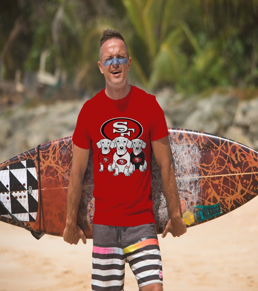 San Francisco 49ers Dachshund Dog Trio T-Shirt