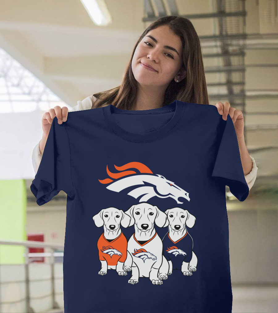 Denver Broncos Dachshunds Trio T-Shirt