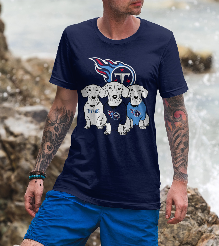 Tennessee Titans Dachshund Dog Trio T-Shirt