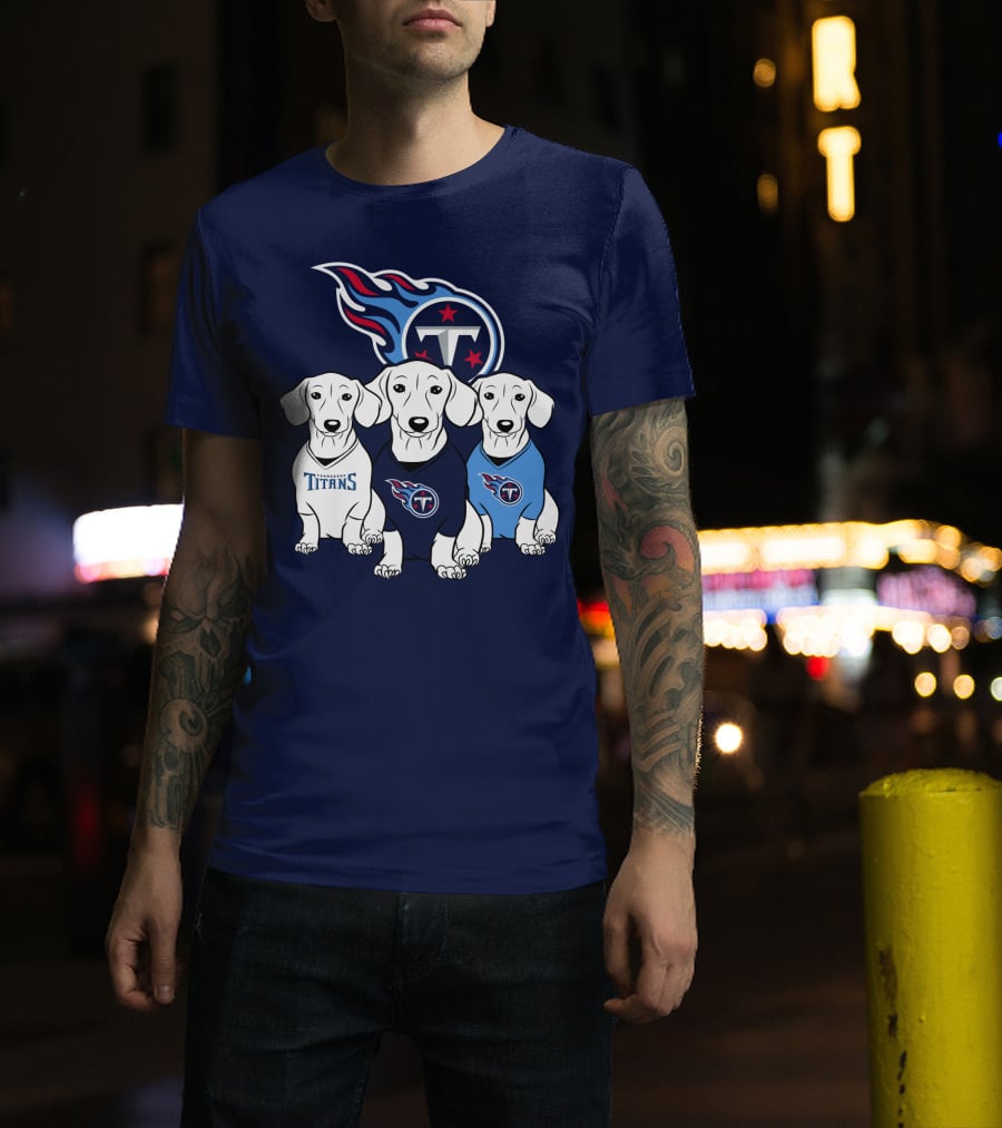 Tennessee Titans Dachshund Dog Trio T-Shirt