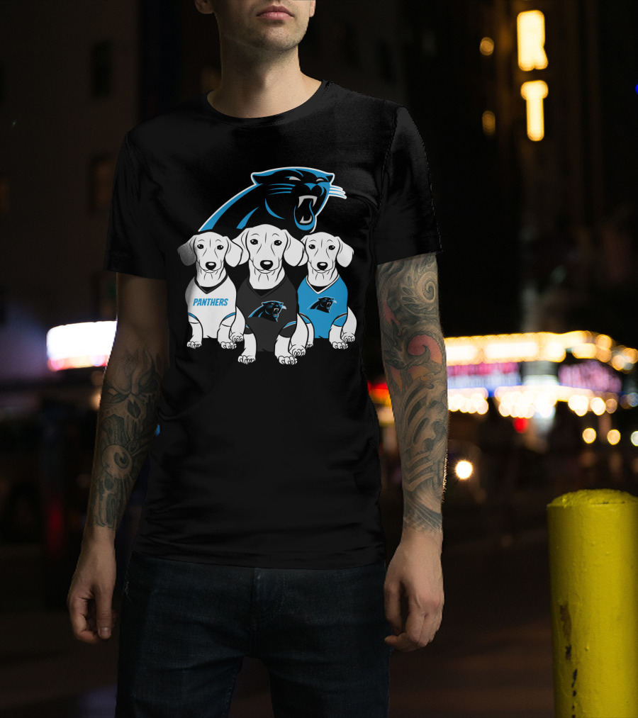 Panthers Dachshund  Dogs Trio T-Shirt