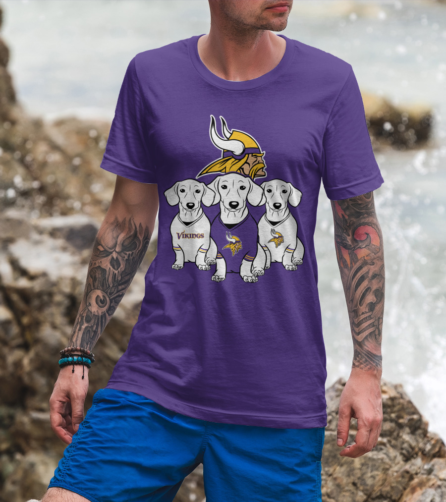 Minnesota Vikings Dachshund  Puppies T-Shirt
