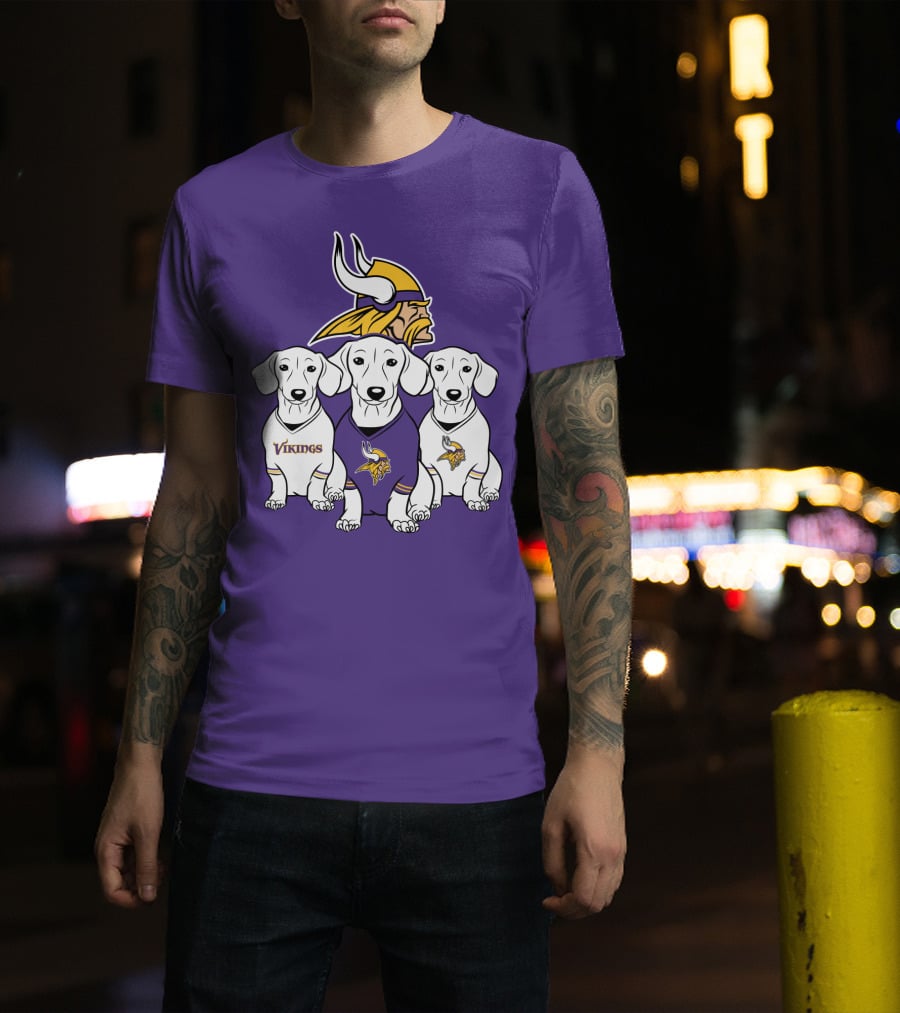 Minnesota Vikings Dachshund  Puppies T-Shirt