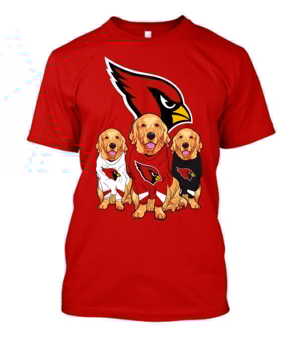 Arizona Cardinals Golden Retrievers Red Uniforms T-Shirt