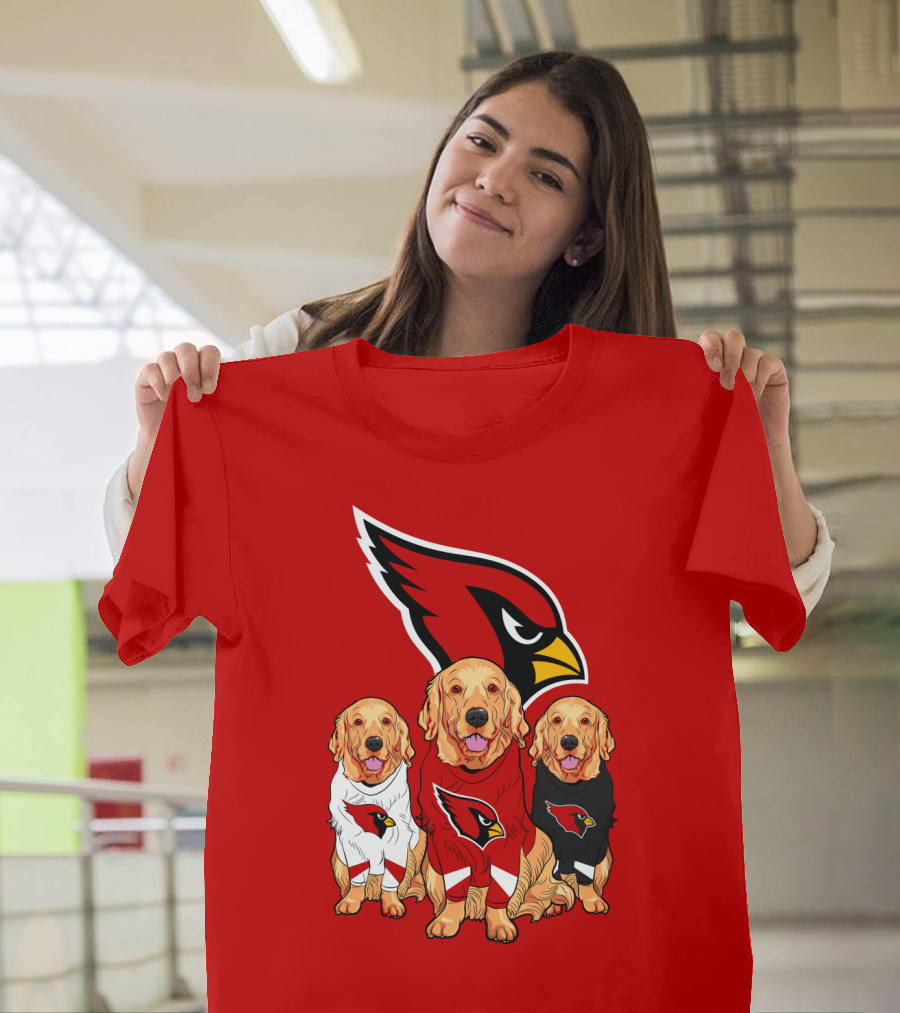 Arizona Cardinals Golden Retrievers Red Uniforms T-Shirt