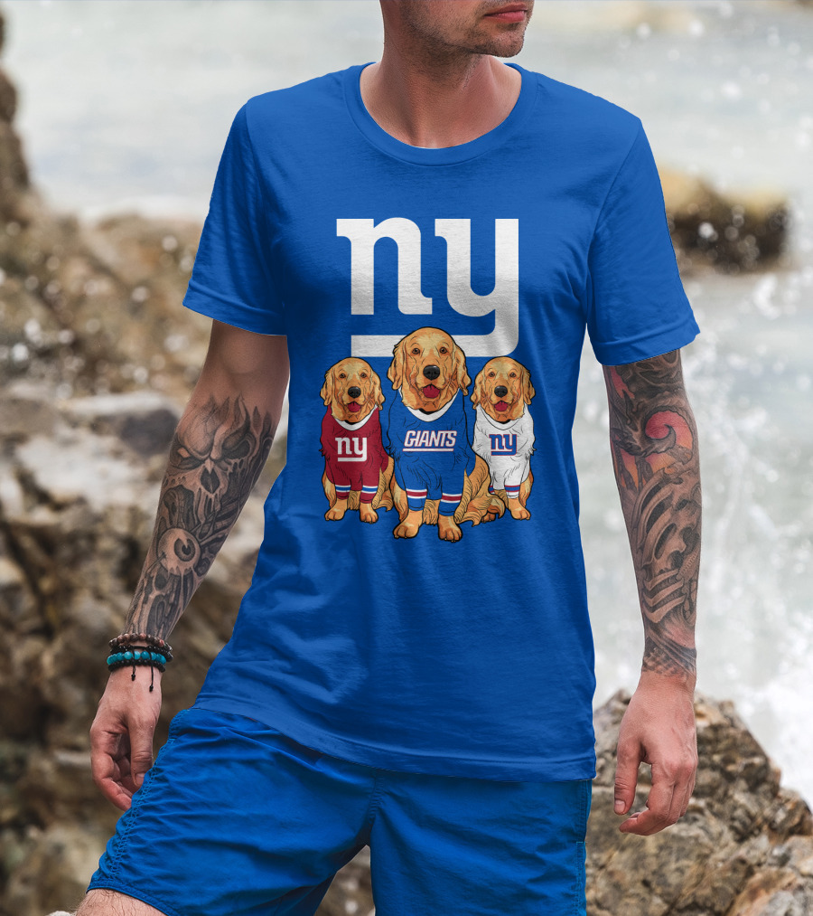 New York Giants Ny Giants Golden Retrievers T-Shirt