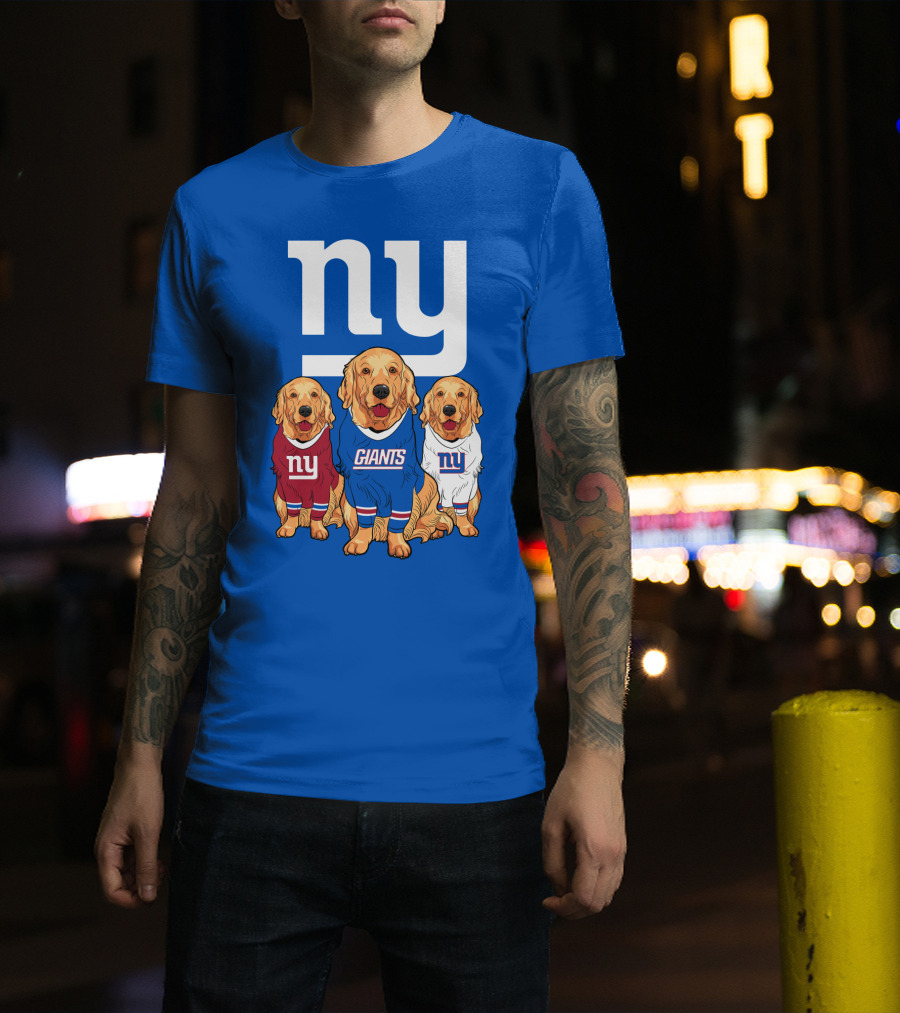 New York Giants Ny Giants Golden Retrievers T-Shirt