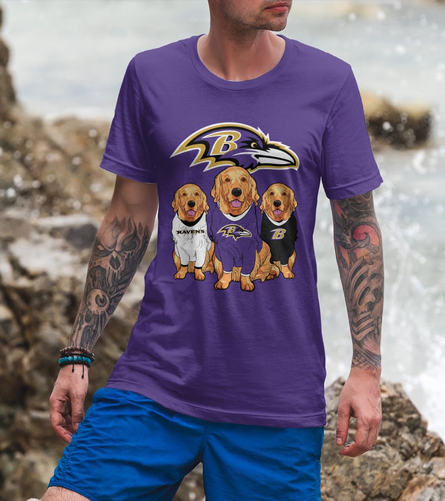 Baltimore Ravens Golden Retrievers T-Shirt