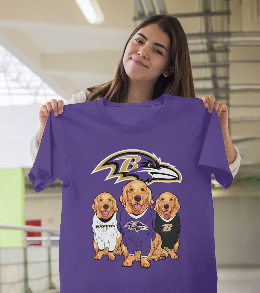 Baltimore Ravens Golden Retrievers T-Shirt