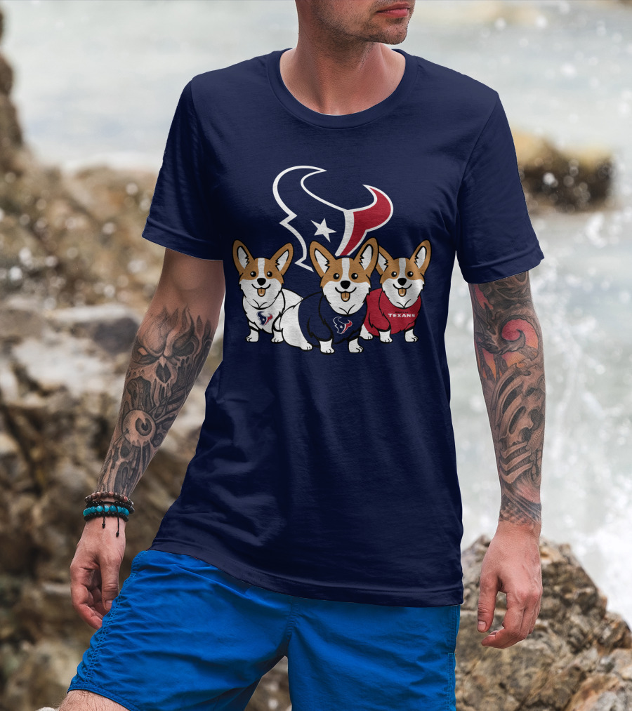 Houston Texans Corgi Trio T-Shirt