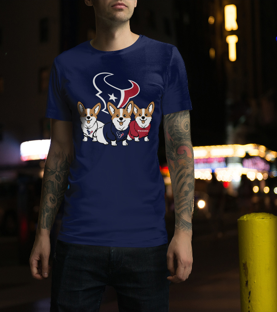Houston Texans Corgi Trio T-Shirt