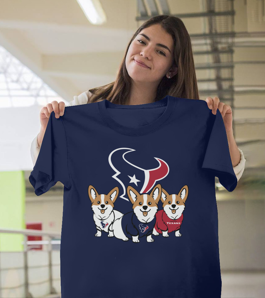 Houston Texans Corgi Trio T-Shirt