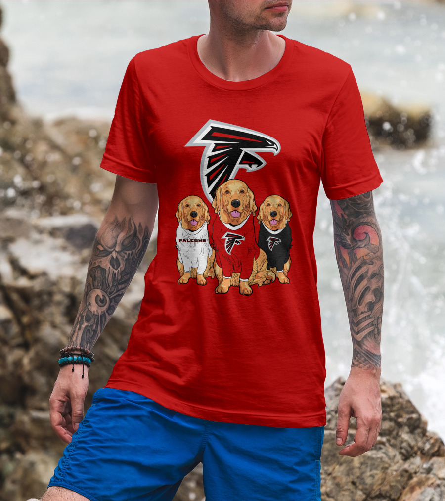Atlanta Falcons Golden Retrievers Dogs T-Shirt