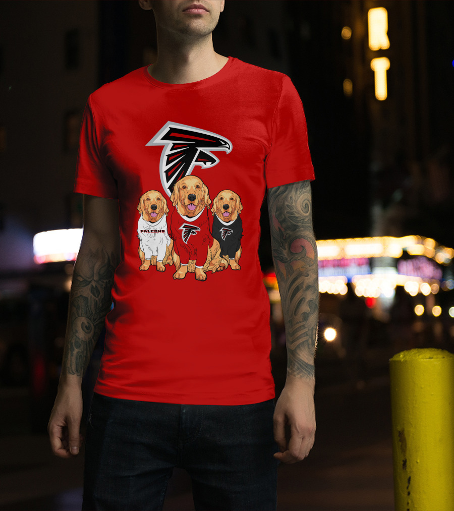 Atlanta Falcons Golden Retrievers Dogs T-Shirt