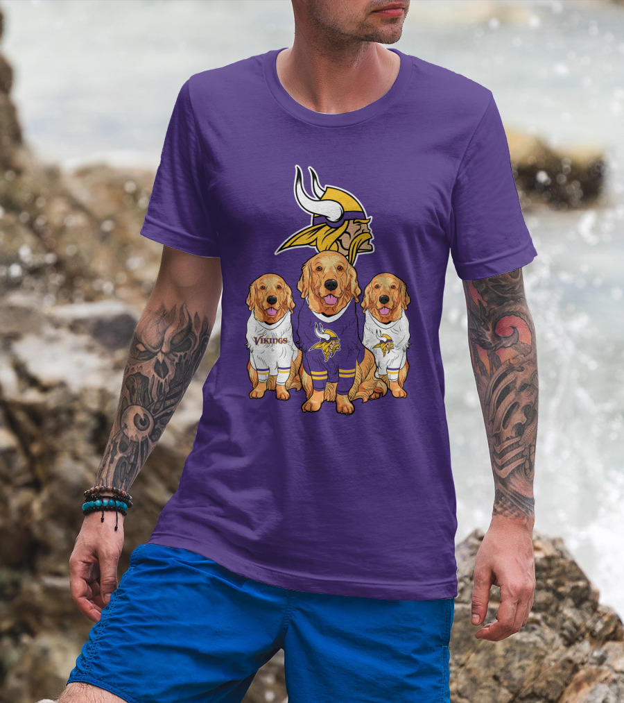 Minnesota Vikings Golden Retrievers T-Shirt