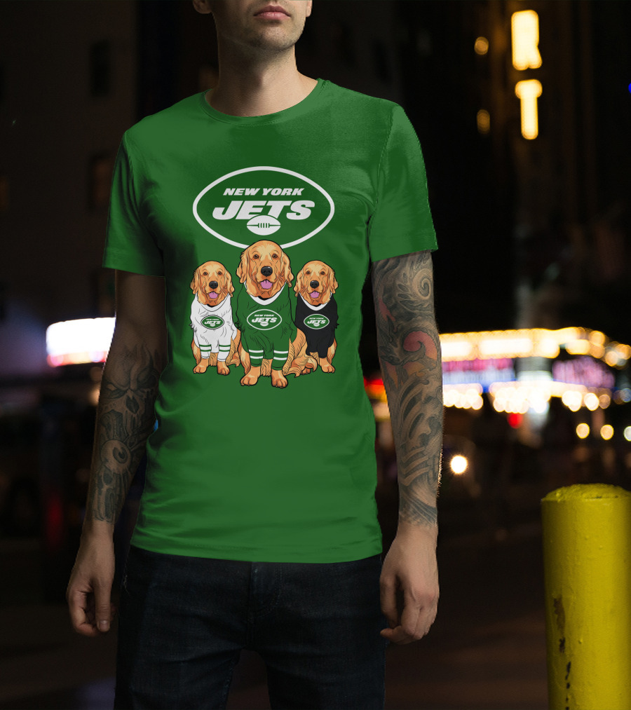 New York Jets Golden Retrievers T-Shirt