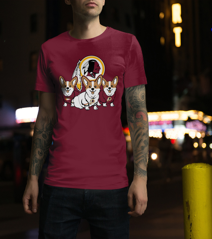 Redskins Corgis Trio Washington Football Team T-Shirt