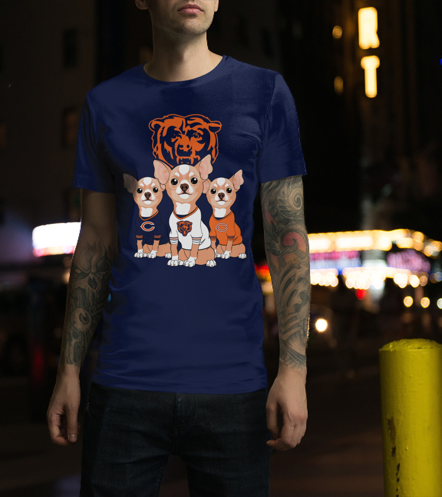 Chicago Bears Chihuahua Trio T-Shirt