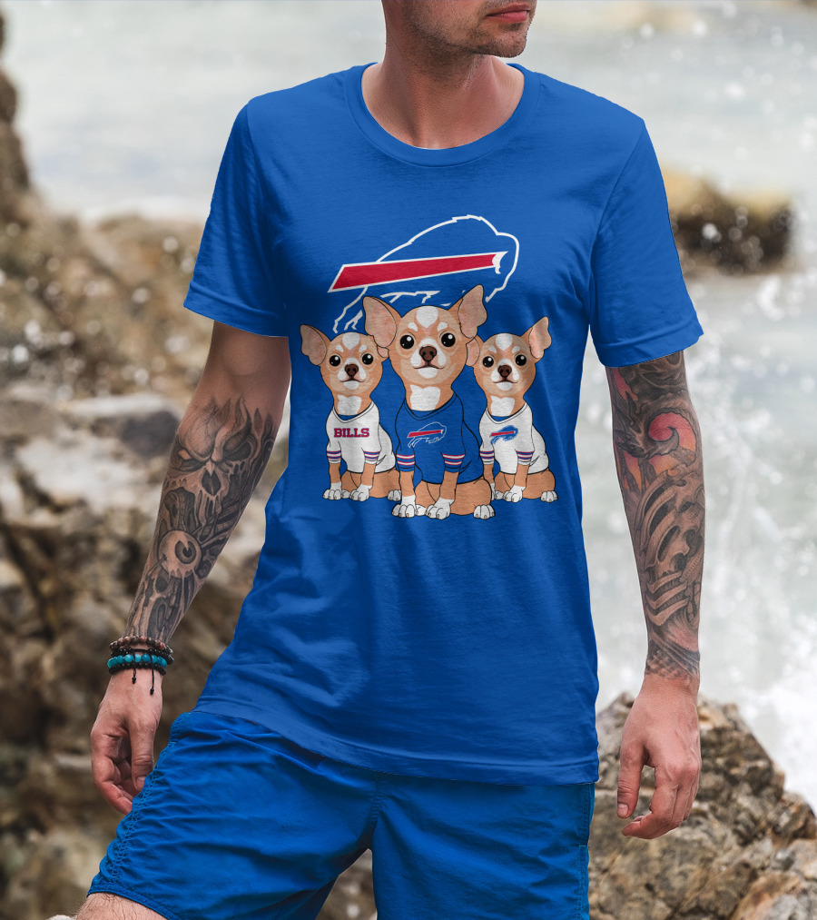 Buffalo Bills Chihuahua Trio T-Shirt