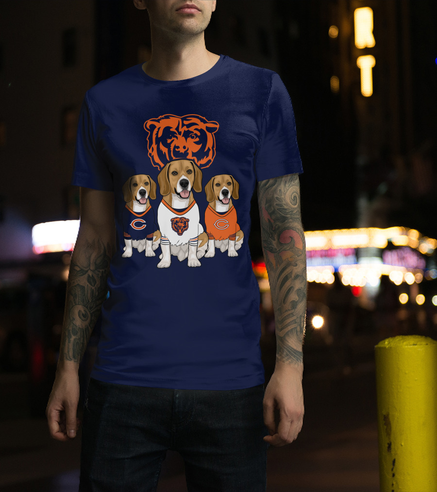 Chicago Bears Beagle Trio T-Shirt