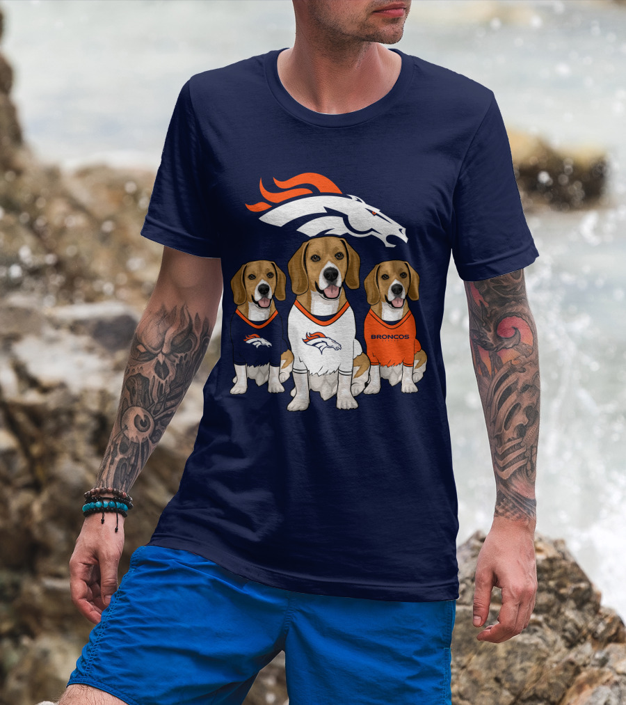 Denver Broncos Beagle Trio T-Shirt