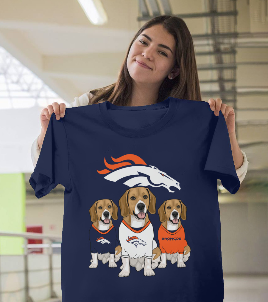 Denver Broncos Beagle Trio T-Shirt